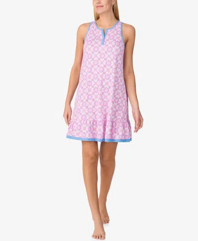 Ellen Tracy Women's Sleeveless Short Chemise In Pink Print