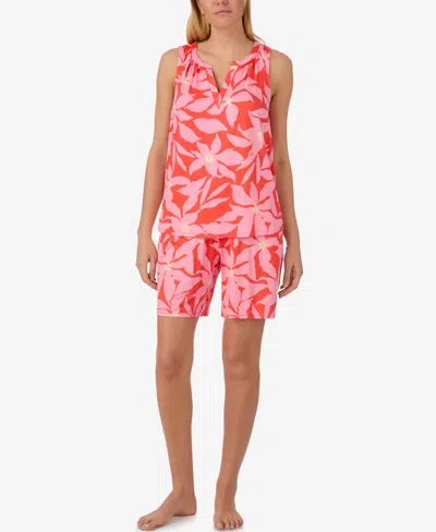 Ellen Tracy Women's Sleeveless Top & Bermuda Pajama Shorts, 2-piece Set In Pink