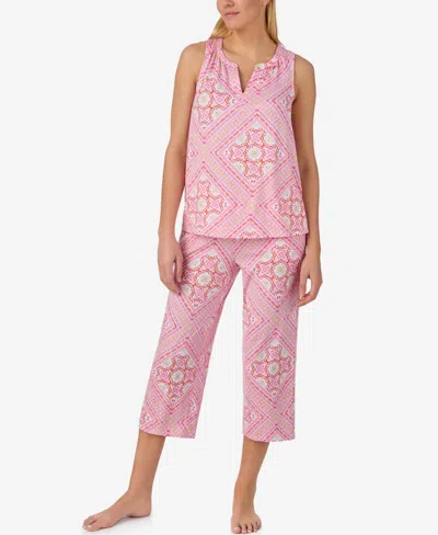 Ellen Tracy Women's Sleeveless Top & Cropped Pajama Pants, 2-piece Set In Pink