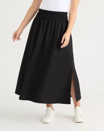Ellen Tracy Women's Smocked Waist Flare Skirt In Black