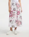 Ellen Tracy Smocked Waist Flared Midi Skirt In Multi