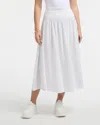 Ellen Tracy Women's Smocked Waist Linen-blend Skirt In White