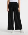Ellen Tracy Women's Smocked Waist Wide Leg Plisse Pant In Black