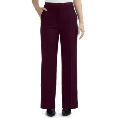 Ellen Tracy Women's Straight Leg Pant With Satin Waistband In Purple
