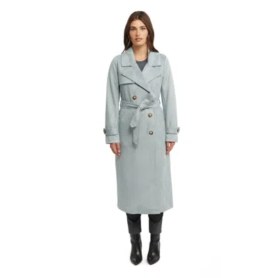 Ellen Tracy Women's Suede Double Breasted Trench In Multi