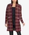 Ellen Tracy Two-tone Jacquard Sweater Cardigan In Multi