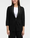 Ellen Tracy Women's Tailored Linen-blend Blazer In Black