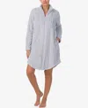 Ellen Tracy Plush Short Zip Robe In Gray