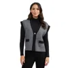 Ellen Tracy Jewel Button Knit Vest In Multi
