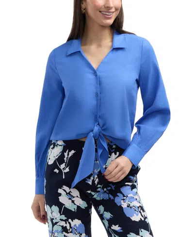 ELLEN TRACY WOMEN'S TIE FRONT SHIRT