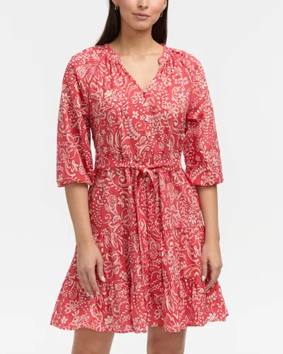 Ellen Tracy Women's Tiered Floral Belted Dress