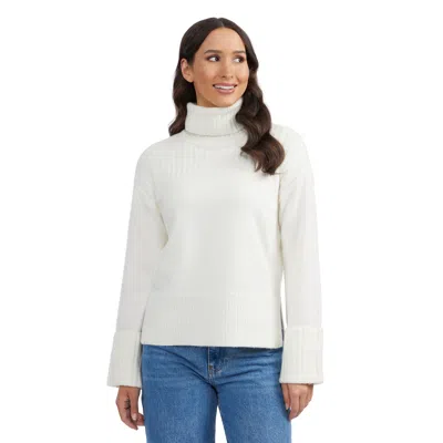 ELLEN TRACY WOMEN'S TURTLENECK SWEATER WITH CONTRAST STITCH