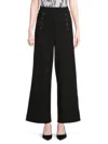 Ellen Tracy Sailor Button Wide Leg Pants In Black