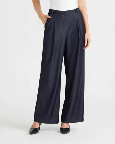 Ellen Tracy Women's Wide Leg Pant With Front Pleats In Blue