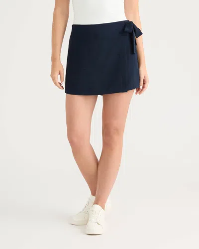 Ellen Tracy Women's Wrap Tie Skort In Blue