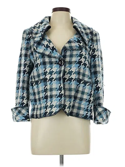 Pre-owned Ellen Tracy Wool Blazer Jacket In Blue