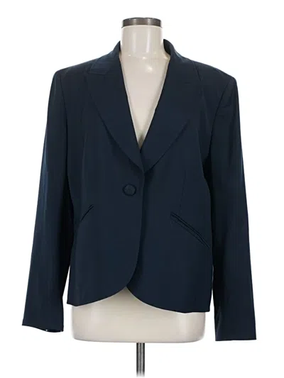 Pre-owned Ellen Tracy Wool Blazer Jacket In Blue