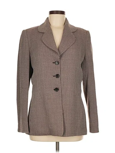 Pre-owned Ellen Tracy Wool Blazer Jacket In Brown