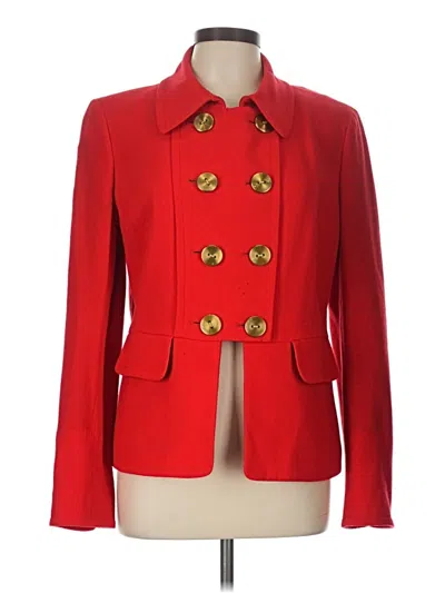 Pre-owned Ellen Tracy Wool Blazer Jacket In Red