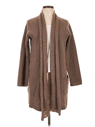 Pre-owned Ellen Tracy Wool Cardigan Sweater In Brown