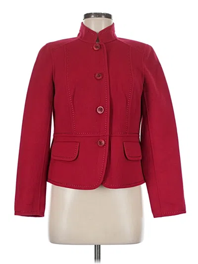 Pre-owned Ellen Tracy Wool Cardigan Sweater In Red