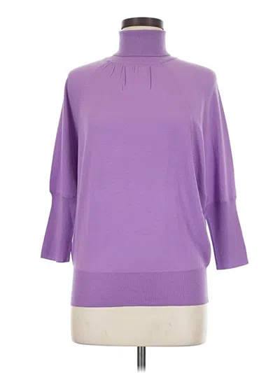 Pre-owned Ellen Tracy Wool Pullover Sweater In Purple