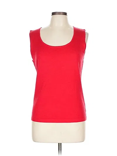 Pre-owned Ellen Tracy Wool Pullover Sweater In Red