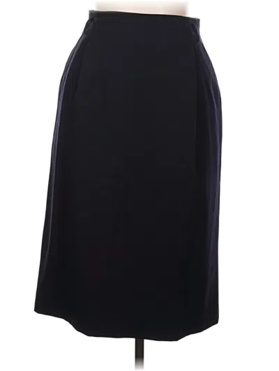 Pre-owned Ellen Tracy Wool Skirt In Black