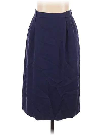 Pre-owned Ellen Tracy Wool Skirt In Blue