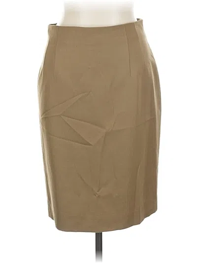 Pre-owned Ellen Tracy Wool Skirt In Tan