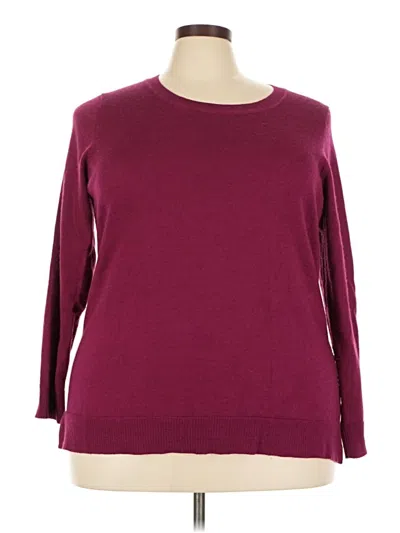 Pre-owned Ellen Tracy Wool Sweater In Burgundy