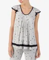 Ellen Tracy Yours To Love Short Sleeve Top In Grey Dots