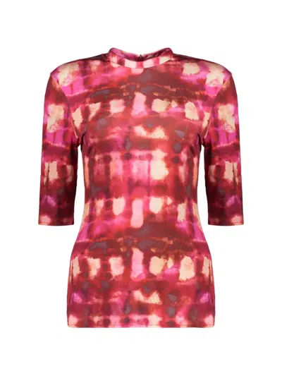 Ellery Abstract-print Three-quarter Sleeve Top In Multi