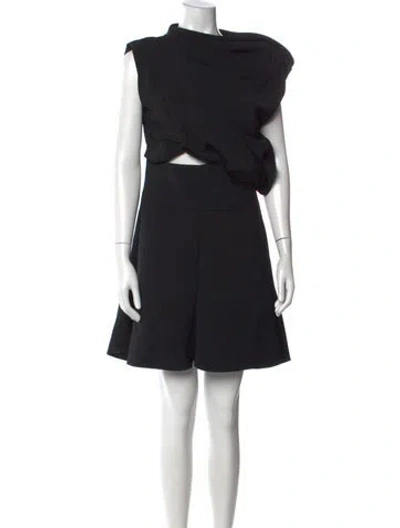 Pre-owned Ellery Asymmetrical Mini Dress In Black