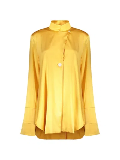 Ellery Asymmetric-fastening Long-sleeves Shirt In Yellow