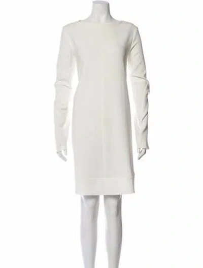 Pre-owned Ellery Bateau Neckline Knee-length Dress In White