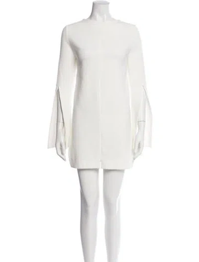 Pre-owned Ellery Bateau Neckline Mini Dress In White