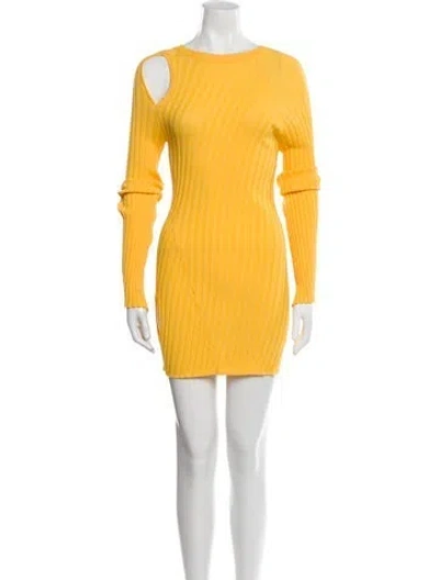 Pre-owned Ellery Bateau Neckline Mini Dress In Yellow