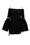 Ellery Cold-shoulder Mini Dress In Black Cotton In Black