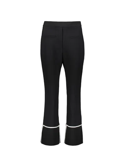 Ellery Contrast-trim Flared Trousers In Black