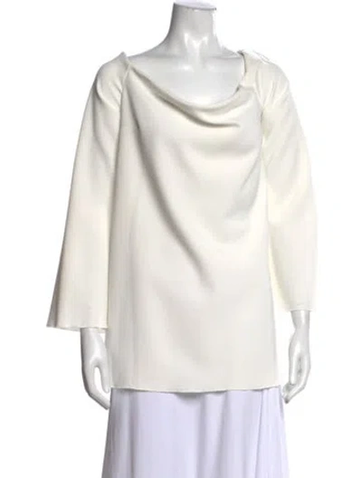 Pre-owned Ellery Cowl Neck Long Sleeve Top In Neutral