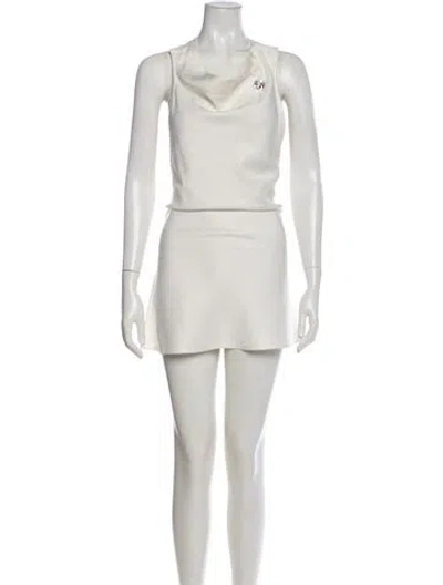 Pre-owned Ellery Cowl Neck Mini Dress In Neutral