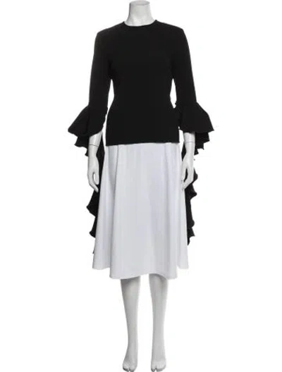 Pre-owned Ellery Crew Neck Long Sleeve Top In Black