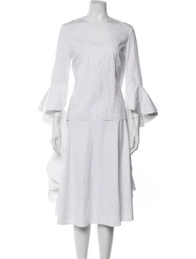 Pre-owned Ellery Crew Neck Long Sleeve Top In White