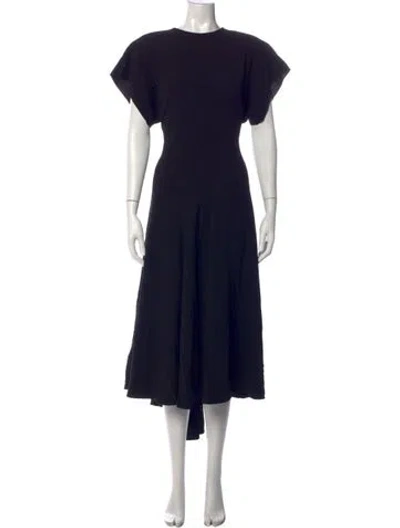Pre-owned Ellery Crew Neck Midi Length Dress In Black
