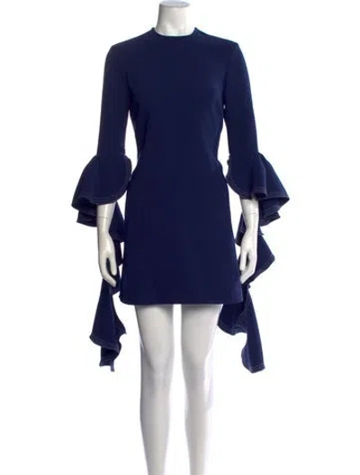 Pre-owned Ellery Crew Neck Mini Dress In Blue