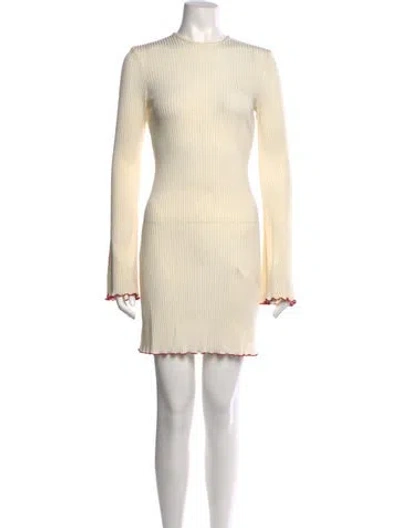 Pre-owned Ellery Crew Neck Mini Dress In Neutrals