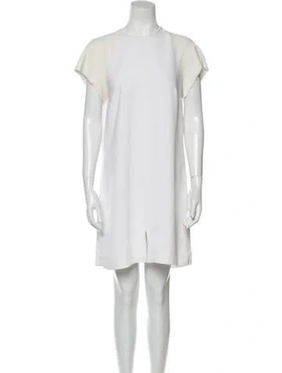 Pre-owned Ellery Crew Neck Mini Dress In White