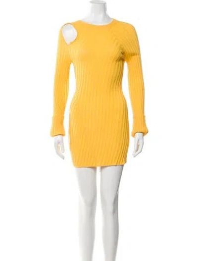 Pre-owned Ellery Crew Neck Mini Dress In Yellow