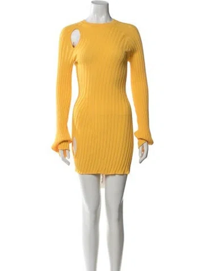 Pre-owned Ellery Crew Neck Mini Dress In Yellow